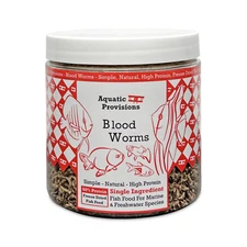 Blood Worms 1.5 - 2.5 oz Freeze Dried Fish Food for Freshwater and Marine Fish