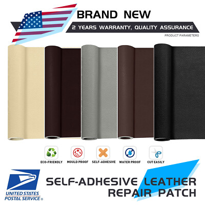 Leather Repair Patch Stick on Sofa Clothing Car Seat Couch Black/Brown/Beige