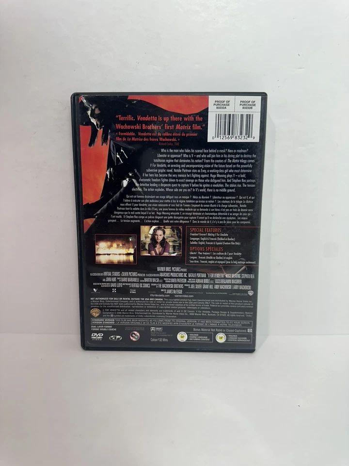 V for Vendetta (DVD, Full Screen)  - Image 2 of 4