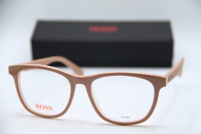 NEW HUGO BOSS BO 0318 C9N BROWN AUTHENTIC DESIGNER EYEGLASSES W/CASE 52-17