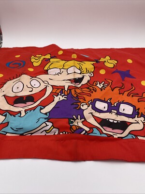 Vintage Spring 1997 Rugrats Pillow Case Sham Tommy Chucky Angelica 31'' X 24'' USA
