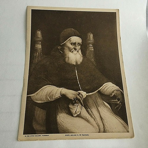 1916 Antique Print Picture Uffizi Gallery Florence Pope Julius II By Rapheal - Picture 2 of 5
