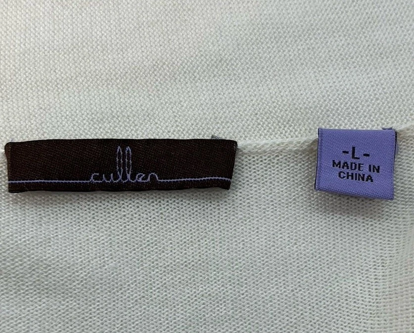 Suéter Cullen (Talla L) Marfil Cruzado Seda Cachemira Manga 3/4 Cuadrado Foto 4 de 4