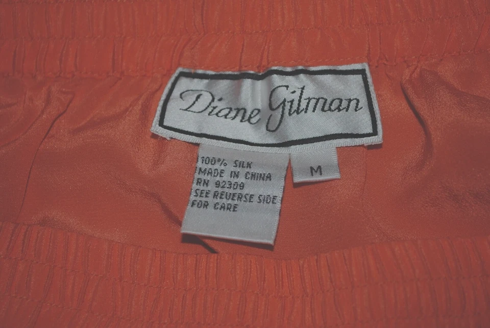 Falda midi Diane Gilman para mujer cintura elástica tirar de melocotón 100 % seda talla M Foto 4 de 4