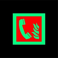  ISO Safety label Sign International Fire emergency telephone - Photoluminescent