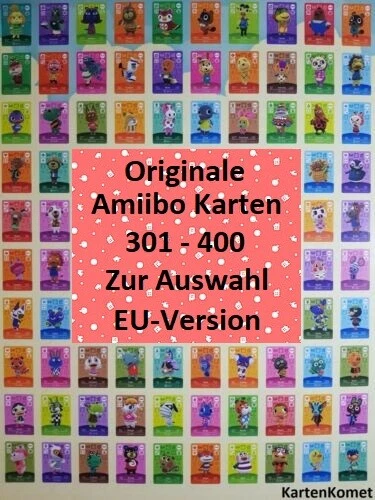 Animal Crossing Originale Amiibo Karten Serie 4 Auswahl Nr 301-400 EU-Version
