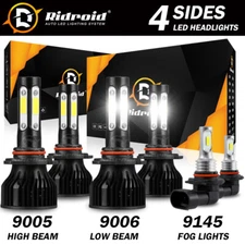 4-Sides LED Headlight+Fog Light for Chevy Silverado 1500 2500HD 3500HD 03-06