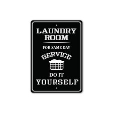 Laundry Room Service Metal Sign