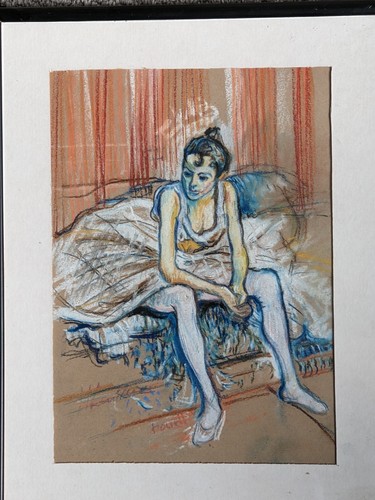 Original painting after Toulouse-Lautrec Pastel of Ballerina signed Paul Howell - Picture 4 of 18