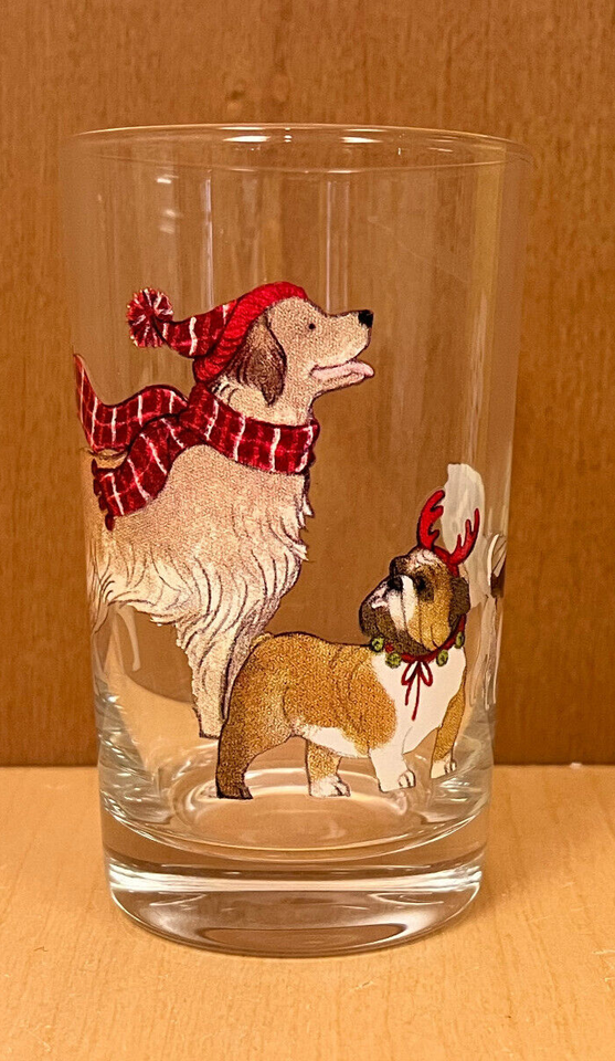 Pier 1 Glass Tumbler Christmas Dogs 8 oz. Replacement Glass BOXER eBay