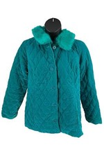 Isaac Mizrahi Live Quilted Velvet Coat Brilliant Teal