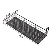 Garden Flower Rack Fence Plant Hanging Shelf Balcony Railing Basket Stand Holder