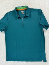 The North Face Flashdry Short Sleeve Polo Shirt Men's Medium Green/Teal