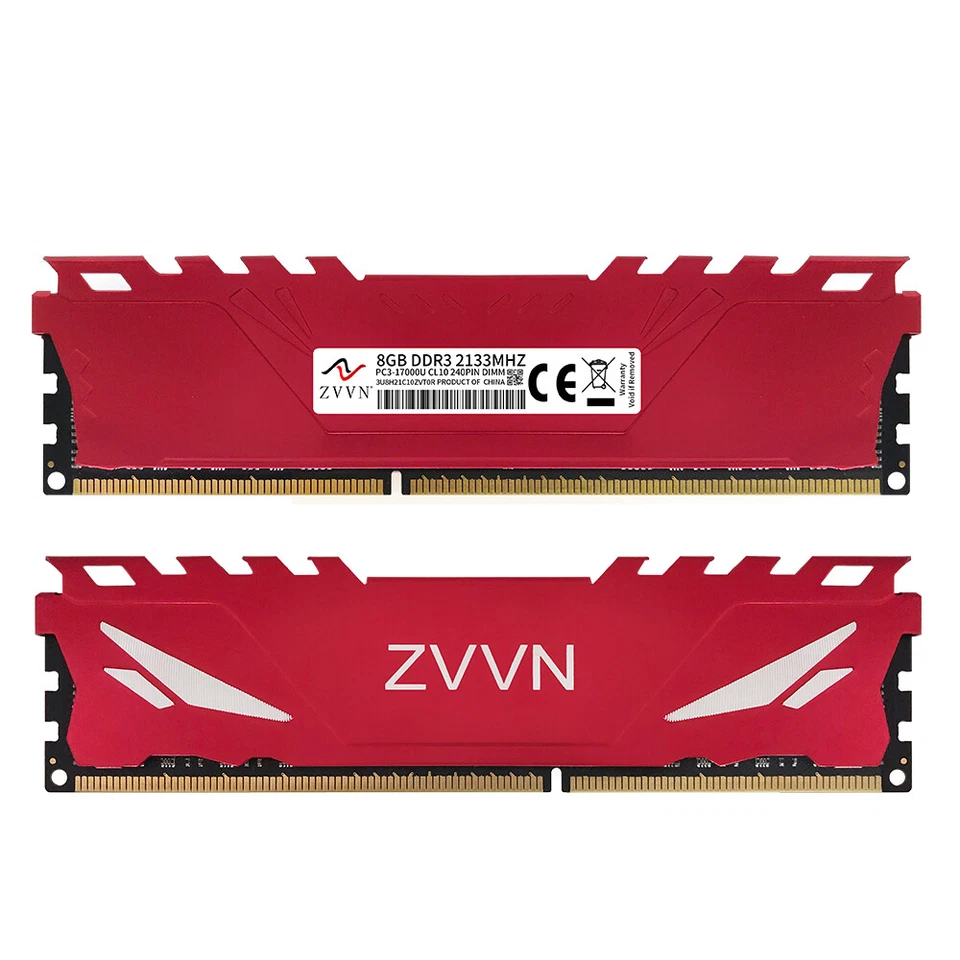 16GB 2x 8GB DDR3 2133MHz OC PC3-17000U CL10 240Pin DIMM Desktop Memory ZVVN RED - Image 4 of 4