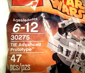 Lot of 2 LEGO Star Wars 30275 Tie Advanced Prototype Polybag 2015