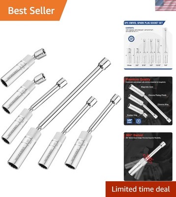 6 PC Spark Plug Socket, Includes 9/16-inch, 5/8-inch, 13/16-inch, 14mm Magnet...