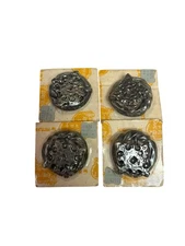 Set 4 Vintage Phylrich French Victorian Drawer Cabinet Pulls Ring Silver Tone