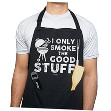 VAGAVY 100 Cotton, Black Funny Aprons for Men, Dad, Husband - Birthday,
