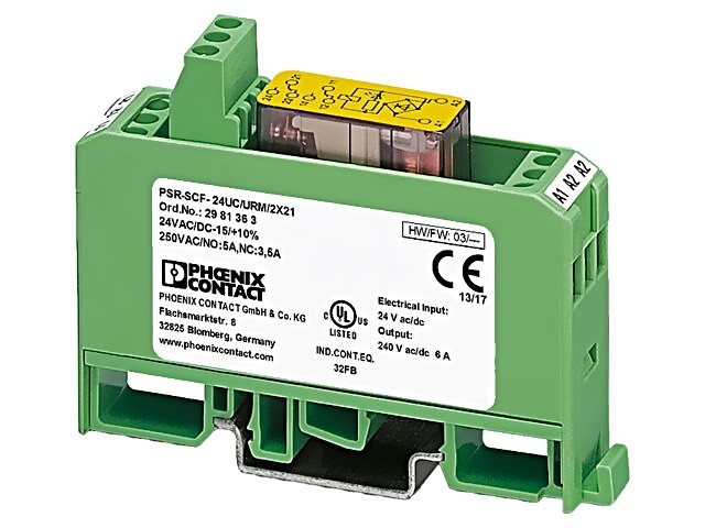 PSR-SCF-24UC/URM/2X21 module: safety relay 24VAC 24VDC IN: 1 for DIN rails
