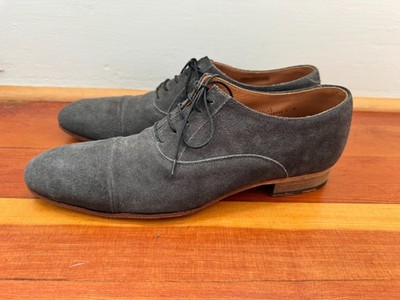 Heschung Malus Gray Suede Cap Toe Oxford Dress Shoes US 9 (UK 8) Made in EU