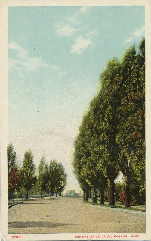 Fenway Drive BOSTON, MA postcard w/ NORWOOD DUPLEX CANCEL 1910