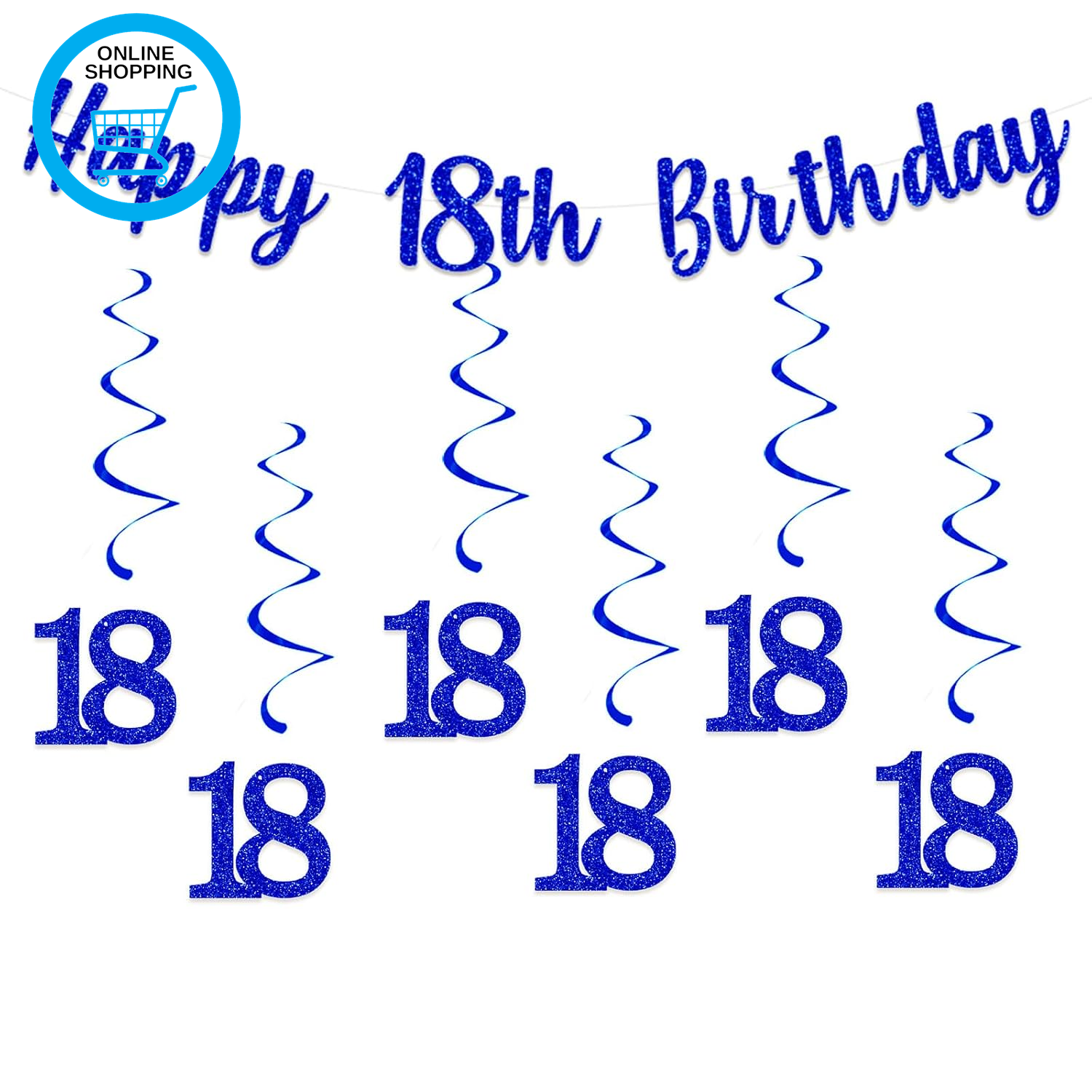 18Th Birthday Decorations Boys Blue with Happy 18Th Birthday Bunting Banner 18 H