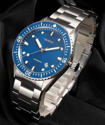 Cronos diver watch fathoms blue Seiko's NH35 movement sapphire crystal - NEW
