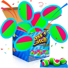 Kids Toys Sticky Toss and Catch Ball Game Set 8 Paddles 4 Balls