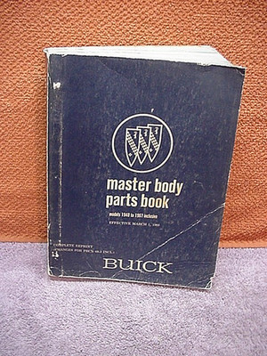 Buick Master Body Parts Book - 1940 to 1967 - Groups 10 to 15