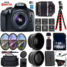 Canon EOS Rebel T6 DSLR Camera 18-55mm is II Lens  UV FLD CPL Filter Kit ...