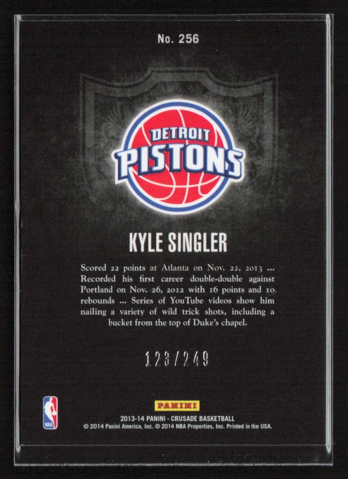 Kyle Singler 2013-14 Panini Crusade #256 Crusade Teal /249 Detroit Pistons - Image 2 of 2
