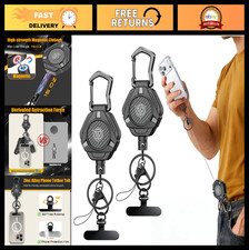 Magnetic Anti-Theft Phone Strap - Retractable Steel Lanyard with Carabiner, 2 Pa
