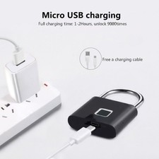 Portable Fingerprint Padlock USB Charging Smart Keyless Anti-Theft Lock