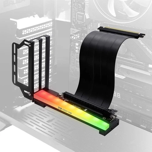 EZDIY-FAB Staffa Porta Scheda Grafica Verticale con LED ARGB 5V 3 Pin CB069