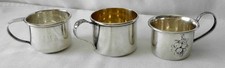 (3) Vintage Sterling Silver Baby Infant Cups Lunt, Webster & Preisner 70.3 Grams