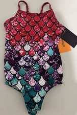 HONISEN Girls Mermaid One-Piece Swimsuit NWT L/5