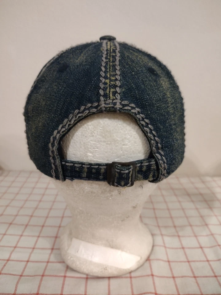 Rockstar 01 Denim & Supply Cap Hat Blue Mens Adjustable Embroidered Distressed - Image 4 of 4