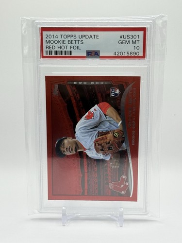 2014 Topps Update Series Mookie Betts #US301 Red Hot Foil (RC) PSA 10 Gem MT