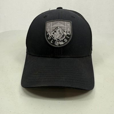Columbia Trucker Hat Mens Black Mesh Back Mountain Patch Snapback Cap