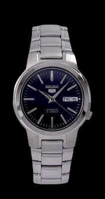 Seiko 5 Automatic SNKA05K1 Mens Watch 21 Jewels Blue Dial Stainless Steel 30M