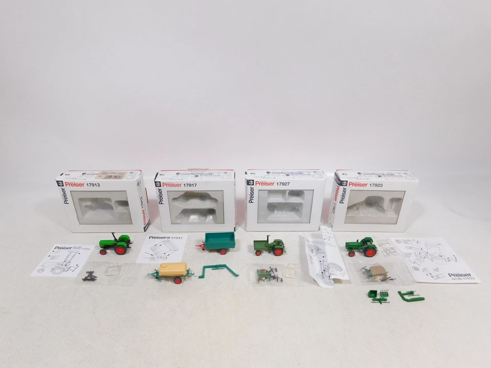 Preiser 1:87 H0 4X Model 17913 17923 Deutz 17927 Fendt 17917 MINT+BOX #EI39-0.5 - Image 2 of 4