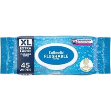 Flushable Wet Wipes XL 1 Flip-Top Pack 45 Total Wipes