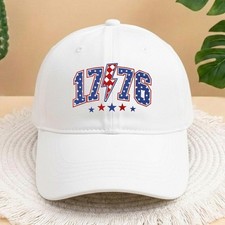 1776 Anniversary Independence Day Embroidered Hat Vintage Style Patriotic Cap