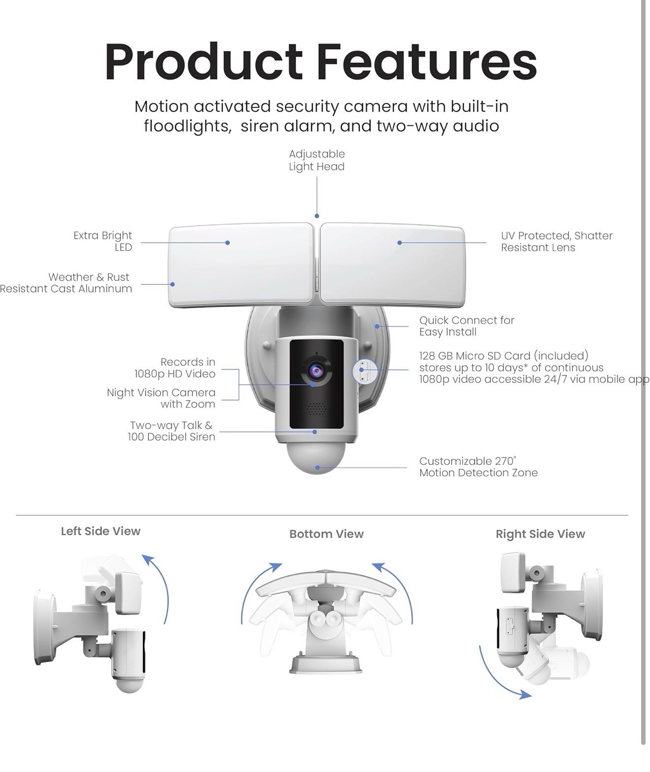Feit Camera SEC5000/CAM/WIFI Outdoor LED Smart Security Camera Motion Sensor