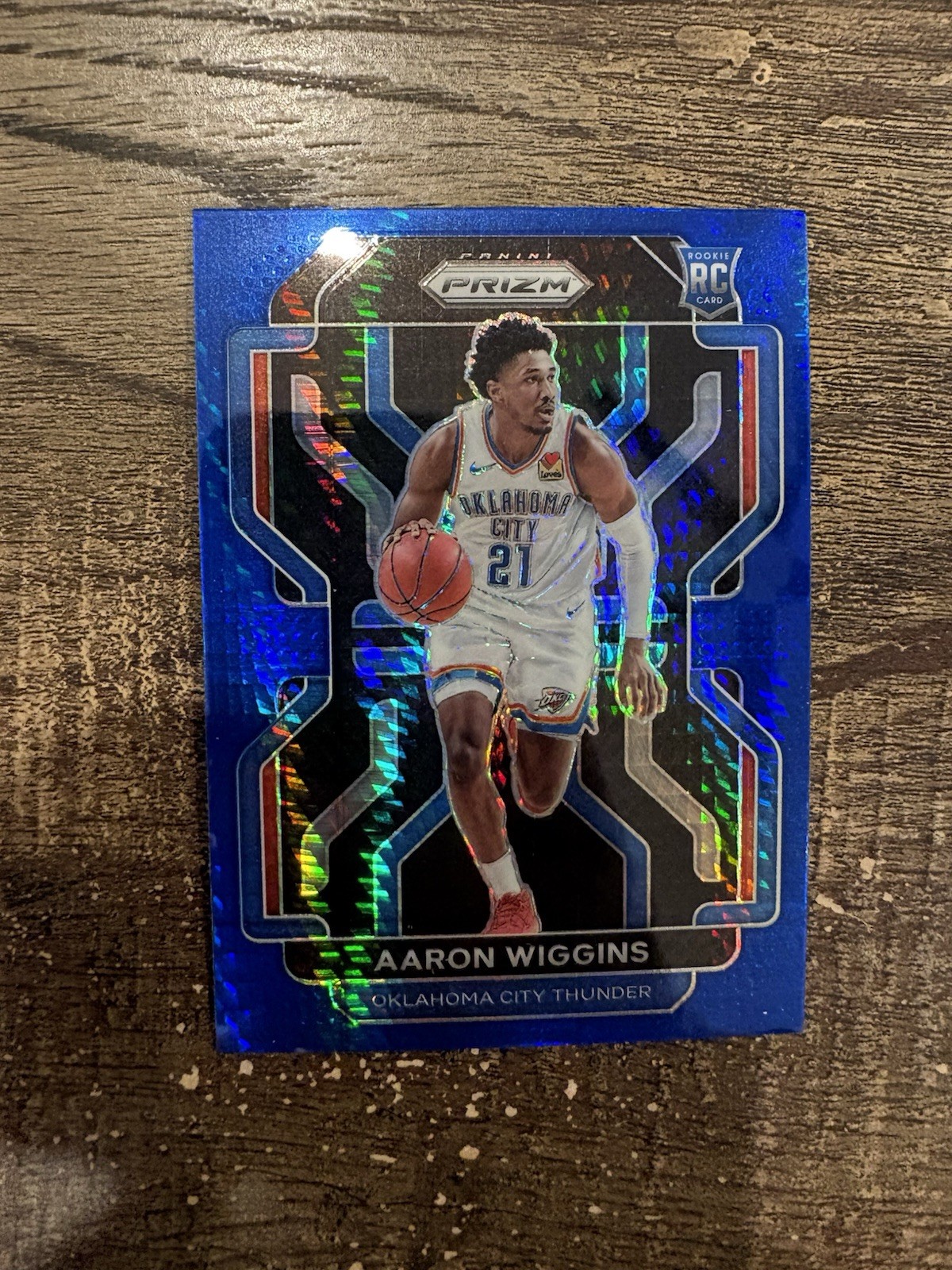 2021-22 Panini Prizm #286 Aaron Wiggins Hyper Blue RC Rookie