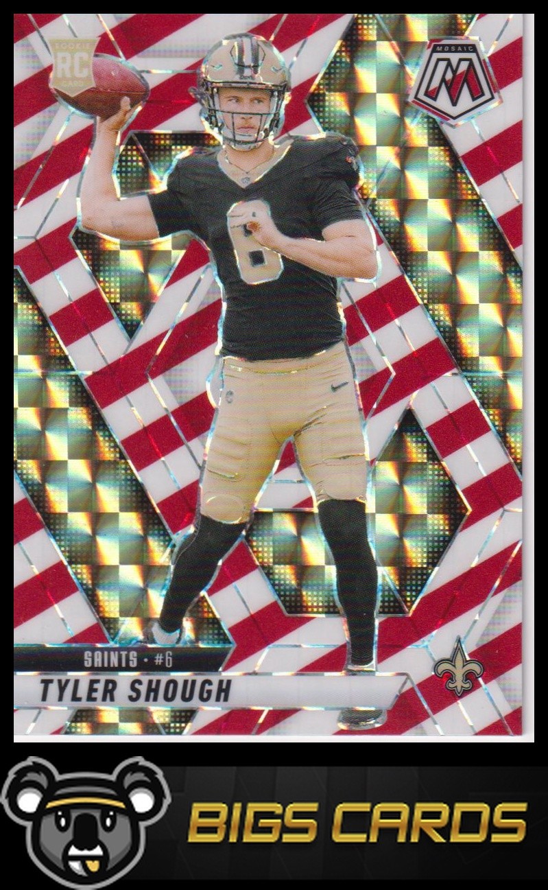 2025 Panini Mosaic #312 Tyler Shough Mosaic Red and White Stripe