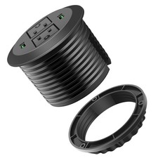 3 inch Desk Power Grommet, USB Grommet with Green Port, Desk Hole Round Gromm...