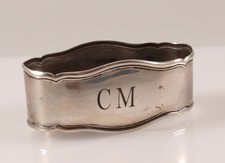 Serviettenring Silber 800 Monogramm CM Gebr&uuml;der Reiner oval um 1900