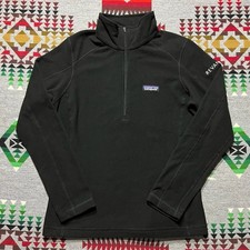 Patagonia Womens Micro D Fleece Small Black Pullover 1/4 Zip Sweater New A5