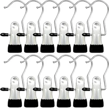 Boot Hangers for Closet, 12 Pack Hanging Hooks 12 Pack, Silver, Black 